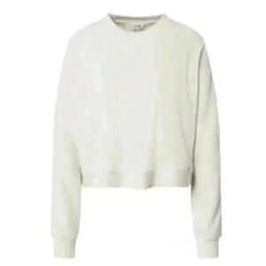 Miss Selfridge Shirt Cream Beige Long Sleeve Ribbed Cropped Women's size  Small